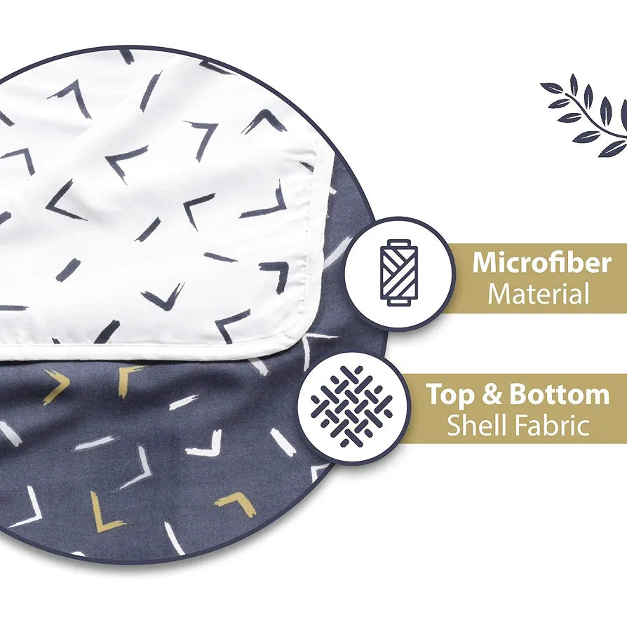 Divine Casa 120 GSM Microfiber Single Kids Dohar Soft & Lightweight Throw Blanket Arrow Print Pattern Colour Navy Blue