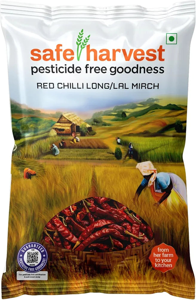 Safe Harvest Red Chilli Long with Stem, 200g