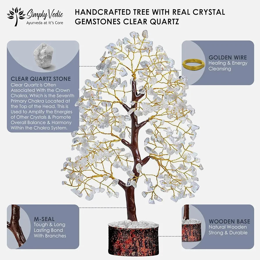 Simply Vedic Chakra Clean Quartz Crystal Tree