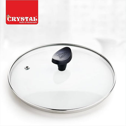Crystal Stainless Steel Saucepan with Glass Lid Silver