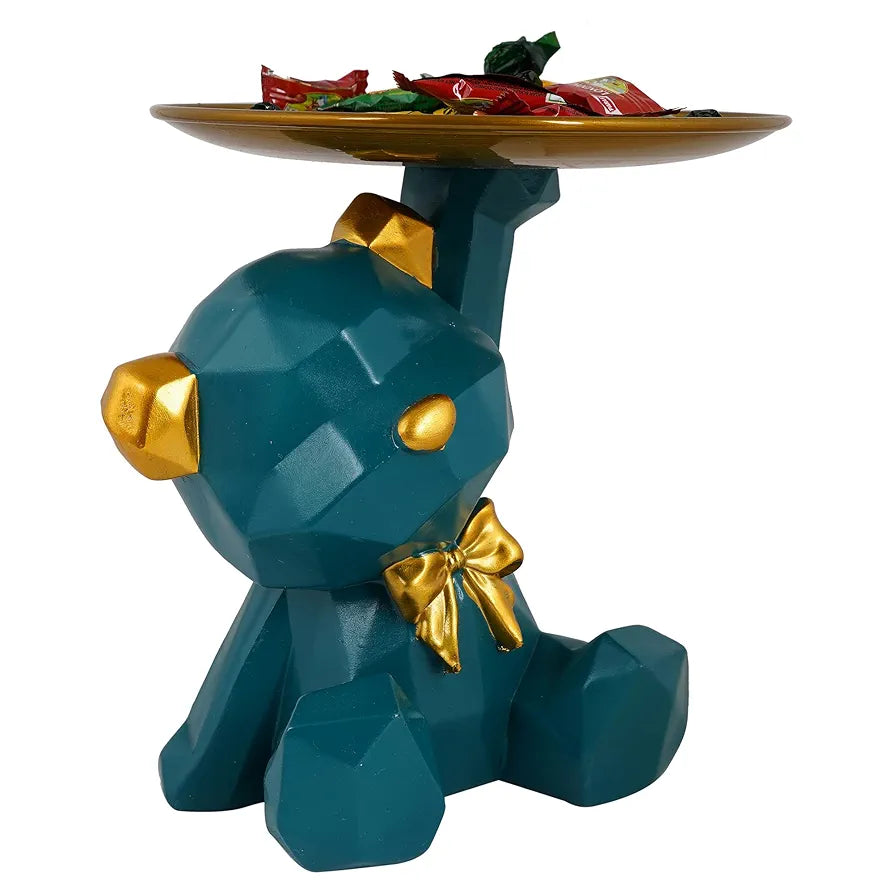Zart Cool Dog Showpiece Platter Dog Showpiece for Home Decor Showpiece Green Dog Sitt