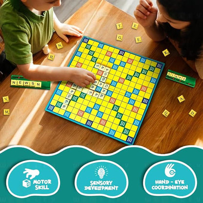 Wembley Crossword Board Game for Kids Adults with 100 Letters English Wordcraft