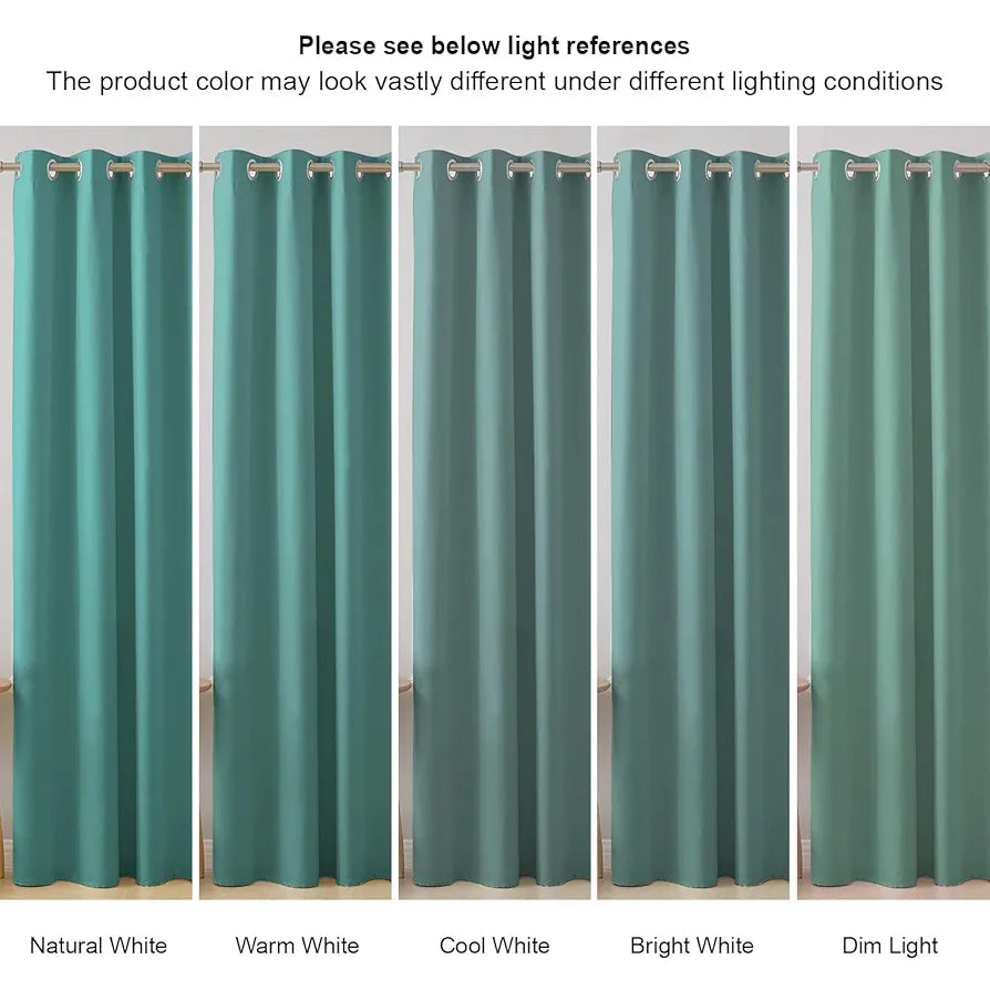 Cloth Fusion Blackout Door Curtains 9 Feet Long Set of 2 Sea Green
