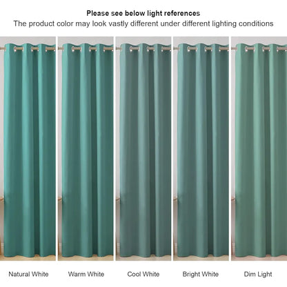 Cloth Fusion Blackout Door Curtains 9 Feet Long Set of 2 Sea Green