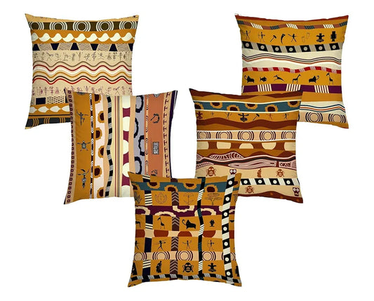 Aerohaven Jute 150TC Cushion Cover Multicolour Set of 5