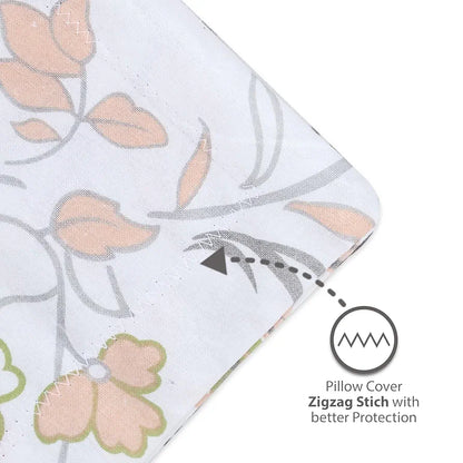Divine Casa 144 TC 100% Cotton Bedsheet for Double Bed with 2 Pillow Cover Colour Coral Pink