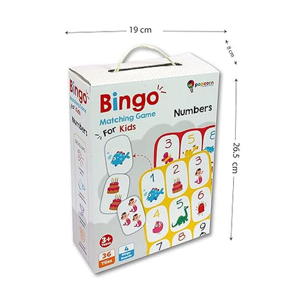 Popcorn Games & Puzzles Bingo Number Matching Game for 3+ Kids Improves Focus & Concentration Vocbulary