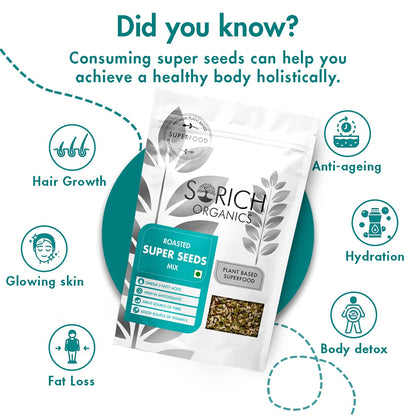 Sorich Organics Roasted Super Seed Mix for Eating - 200 gms