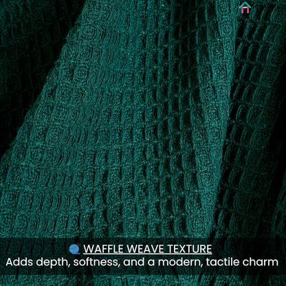 Homadorn Waffle Weave Cotton Throw Blanket Colour Bottle Green
