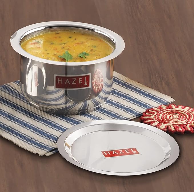 Hazel Induction Base Tope 22.5 cm with 3300 ml Capacity Stainless Steel Induction Bottom