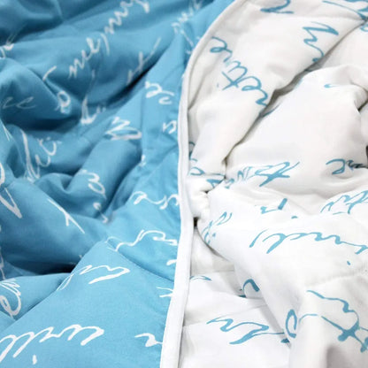 Divine Casa 120 GSM Microfiber Reversible Kids Single Bed Comforter Ultra-Soft Toddler Blanket Colour Blue Topaz
