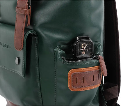 FUR JADEN Vegan Leather Anti Theft Casual Laptop Backpack with 15.6 Inch Laptop Pocket