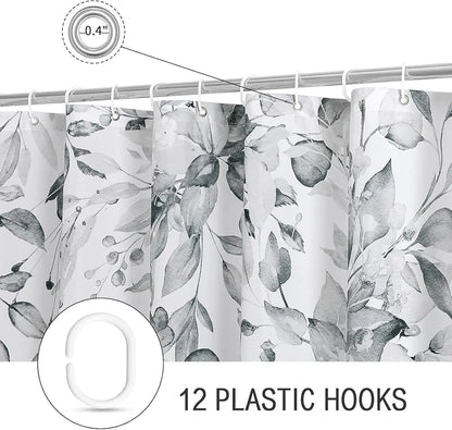 Homethreads Embrace Luxury with Our 6-Feet Long Premium Peva Shower Curtain with 12 Hooks for a Lavish Bathroom Ambiance Stylish, Splendid, and Perfectly Sized Grey Colour