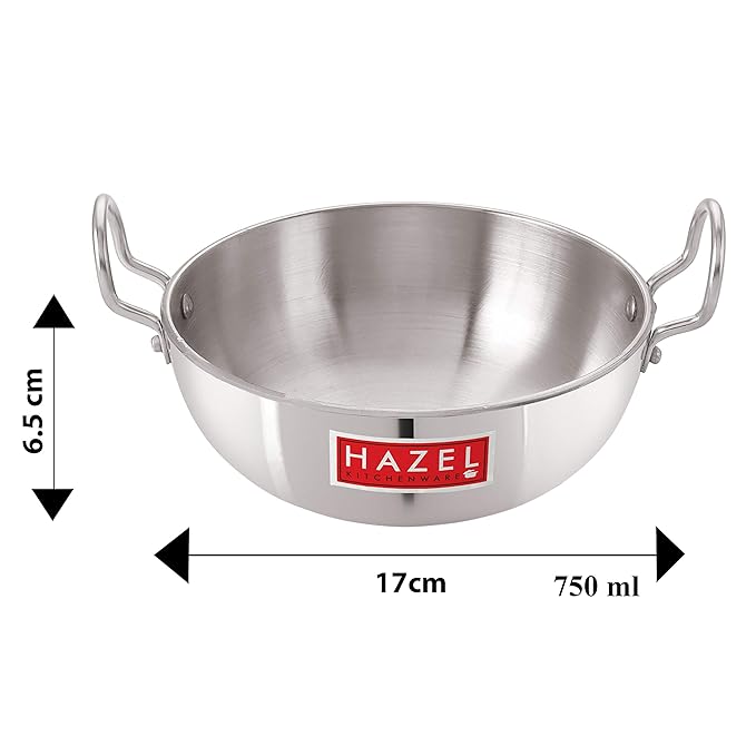 Hazel 4 mm Aluminium Kadai with Handle 750 ml