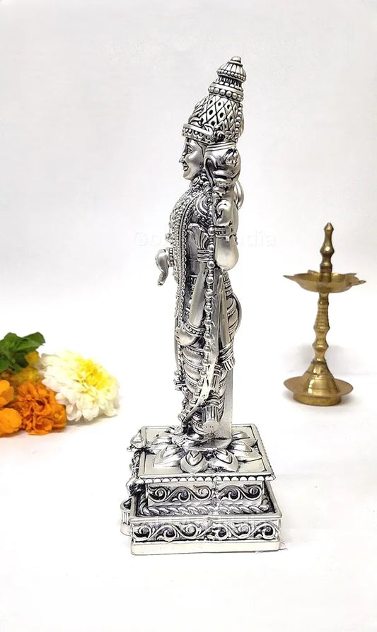 Gold Art India Lord Tirupati Balaji Silver Plated Matte Idol with Garuda