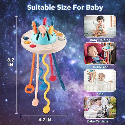 Kidology UFO Pull String Toy for Babies Teething Strings Sensory Montessori Toys Multicolor