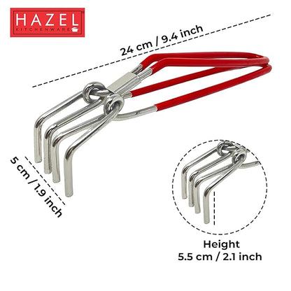 Hazel Stainless Steel Pakad Tongs for Kitchen Sturay Pakkad Chimta Utensil Holder