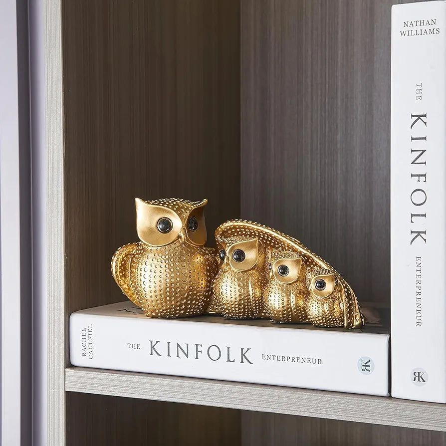 Xtore Golden Owl Family  for Home Decor