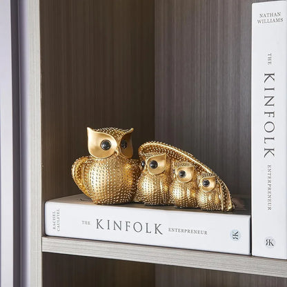 Xtore Golden Owl Family  for Home Decor