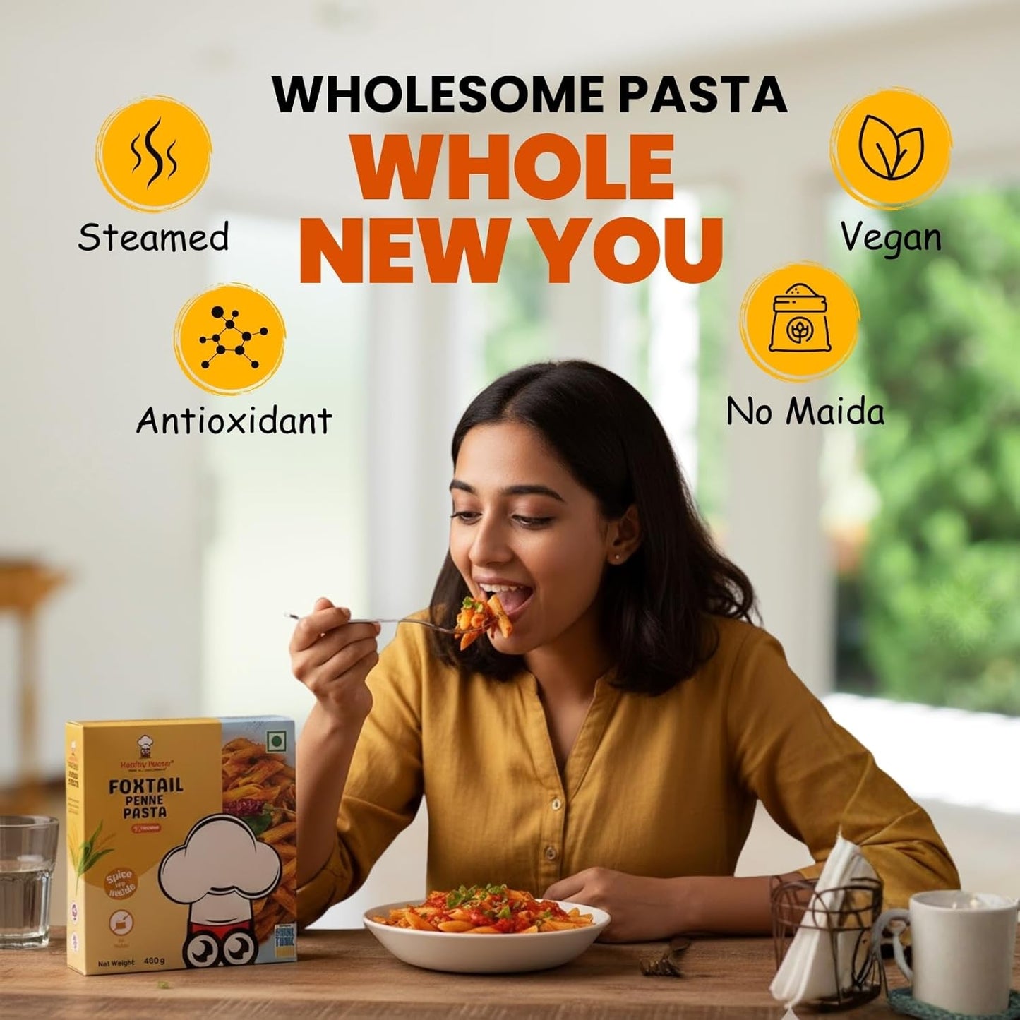 Healthy Master Multi Millet Foxtail Penne Pasta - 400 gms Each (Pack of 2)