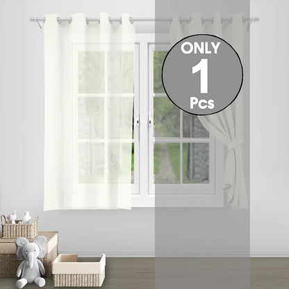 Divine Casa Sheer Window Curtain 5 Feet Colour Brilliant White Lightweight Transparent Voile Panel with Metal Eyelets for Living Room & Bedroom (Pack of 1)