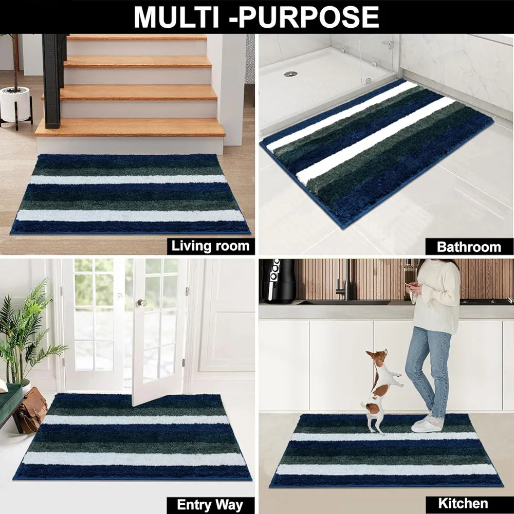 Luxe Home Jericho Doormat 2500 GSM Super Soft Microfiber Anti-Skid Mat Colour Forest Green 60x90 cm