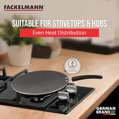 Fackelmann Non-Stick Roti Tawa Concave 28 Cms Diameter 4 mm Aluminium German Brand Black