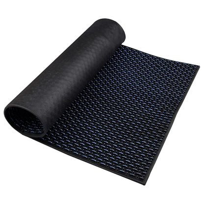 Kuber Industries Door Mat Rubber Mud Trapper Mat Welcome Mat Black & Blue Colour