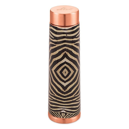 Attro Aarogyam 900ml Satveda AKS Designer Joint less Copper Water Bottle