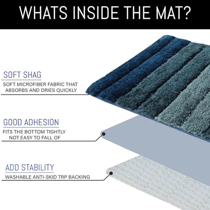 Luxe Home International Microfiber Luxe Home Bath Mat Super Soft Anti Skid Luxury Mats 40 X 60 Cm Colour Hunter Green (Pack of 2)