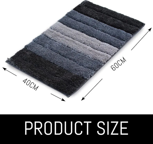 Luxe Home International Microfiber Rectangular Bath mat Soft Anti Slip Skid Luxury Mats 40X60 Cm  Colour Shadow