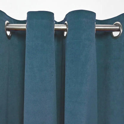 Divine Casa 7 Feet Premium Velvet Blackout Door Curtain Luxurious Thermal Insulated Room Darkening & Noise Reducing Single Opaque Panel Colour Turquoise (Pack of 1)