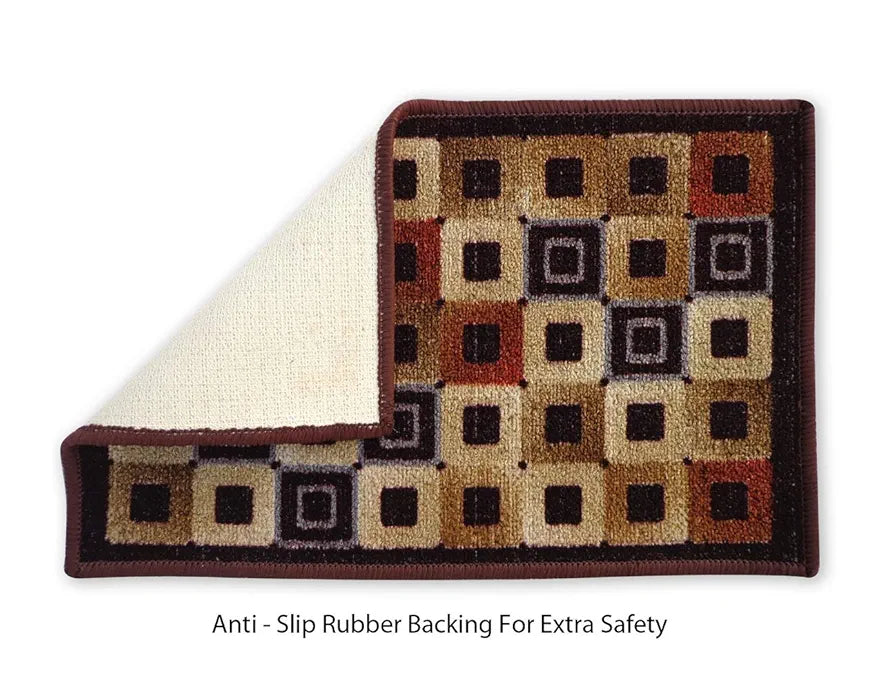 Status Contract Nylon Anti Slip Floor Door Mat in Home Kitchen Office Entrance Mats  Rectangular Colour Brown