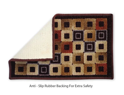 Status Contract Nylon Anti Slip Floor Door Mat in Home Kitchen Office Entrance Mats  Rectangular Colour Brown