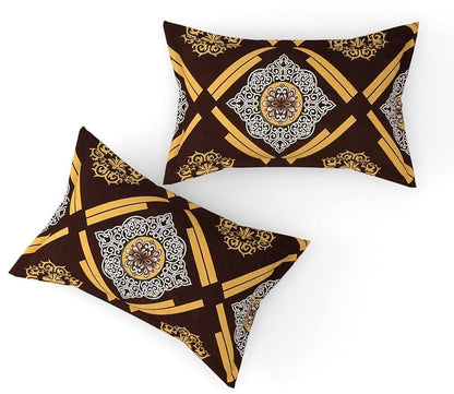 Fresh From Loom Elastic Fitted Floral Bed Sheets King Size Bed With Two Pillow Cover Soft Microfiber Bed Covers 144 Tc Dark Brown