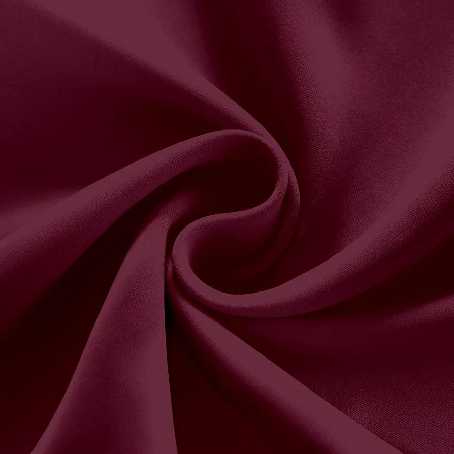 Divine Casa 7 Feet Velvet Blackout Door Curtain Premium Thermal Insulated Noise Reducing & Room Darkening Single Panel Colour Crimson (Pack of 1)