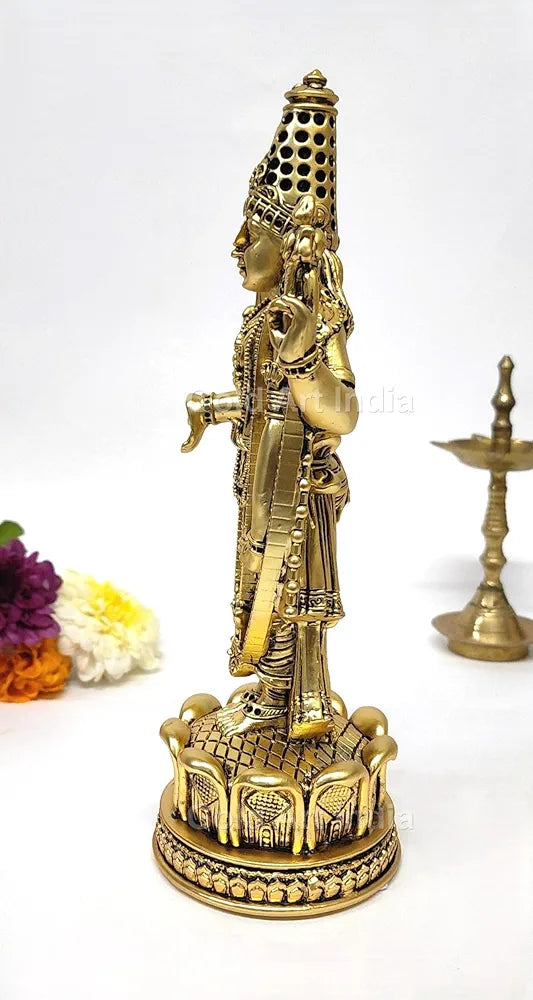 Gold Art India Lord Tirupati Balaji Idol Murti for Mandir Gold Antique Matte