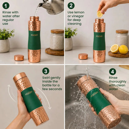 Artarium Eco-Friendly Copper Water Bottle 1L Plain Finish