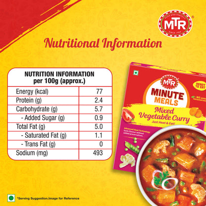 MTR Ready to Eat Mixed Vegetable Curry 300 g