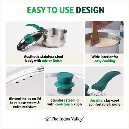 The Indus Valley Stainless Steel Capsule Bottom Milk Tea Pan