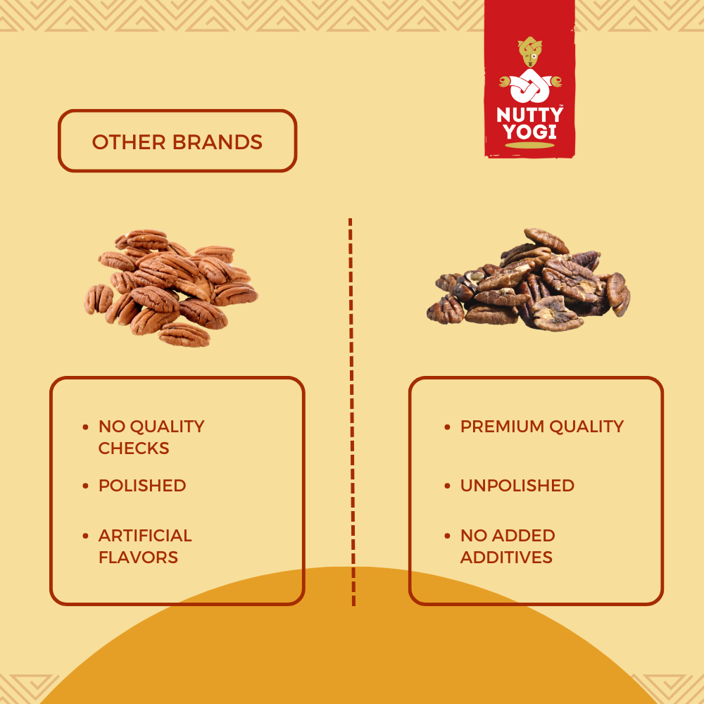 "Nutty Yogi Pecans 450g | All Natural | No Preservatives | No Additives | Gluten Free | Vegan | Non GMO | Nuts Dry Fruits "