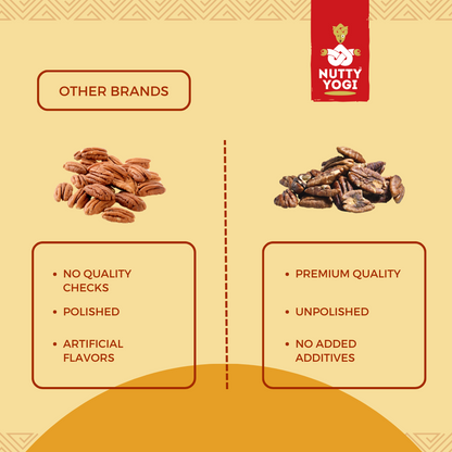 "Nutty Yogi Pecans 450g | All Natural | No Preservatives | No Additives | Gluten Free | Vegan | Non GMO | Nuts Dry Fruits "