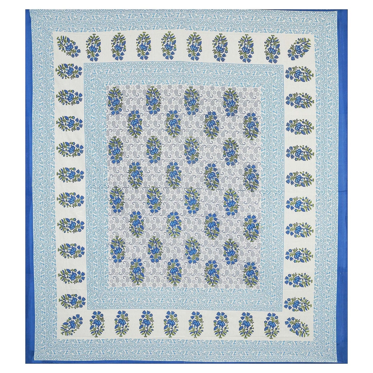 100% Pure Cotton Traditional Printed Bedsheet for Double Bed King Size Bedsheet with 2 Pillow Covers