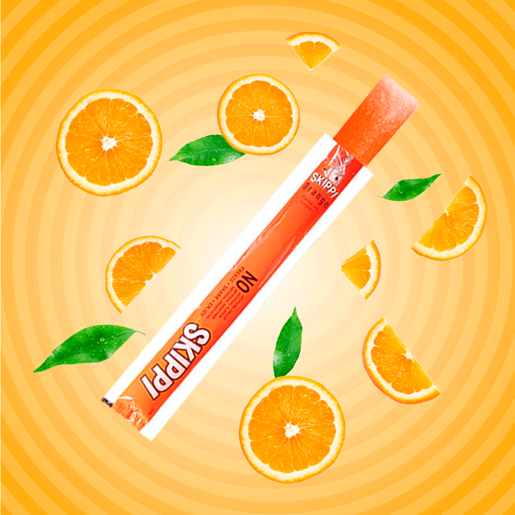 Orange Flavor Skippi Natural Ice Pop, Pack of 12 Ice Pops