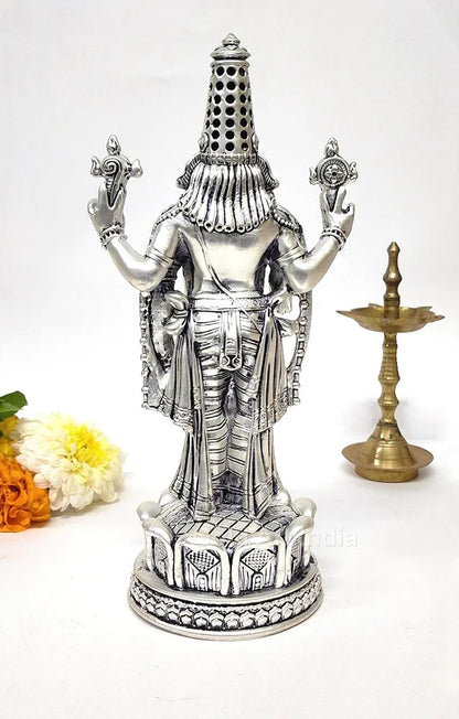 Gold Art India Lord Tirupati Balaji Silver Matte Idol