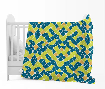 Divine Casa 120 GSM Microfiber Single Kids Dohar Soft & Lightweight Throw Blanket Abstract Pattern Colour Acid Lime