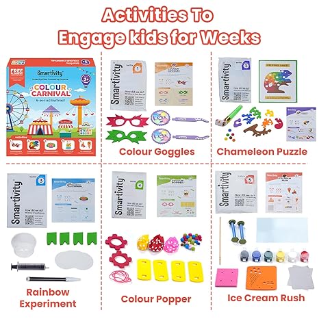 Smartivity Colour Carnival Activity Kit Toys Games for Boys & Girls 5 in 1 Fun Activities