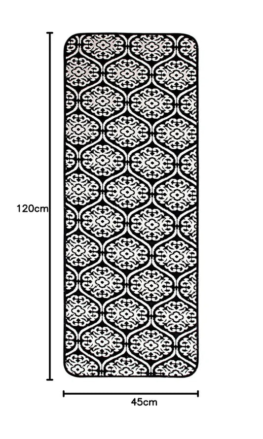 Saral Home Floral Designer Soft Cotton Durable & Washable Multipurpose Runner Colour Black