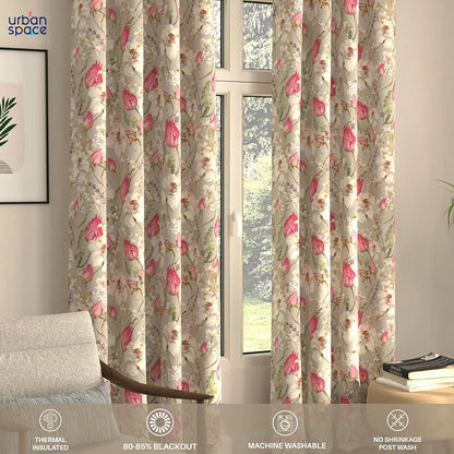 Urban Space Digital Printed Blackout Curtains for Door Bedroom Room Darkening Blackout Kids Decorative Curtains Folra Nova Grey