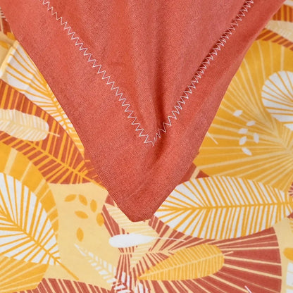 Divine Casa 144 TC Pure Cotton Single Size Bedsheet with 1 Pillow Cover Floral Paisley Colour Mustard Orange